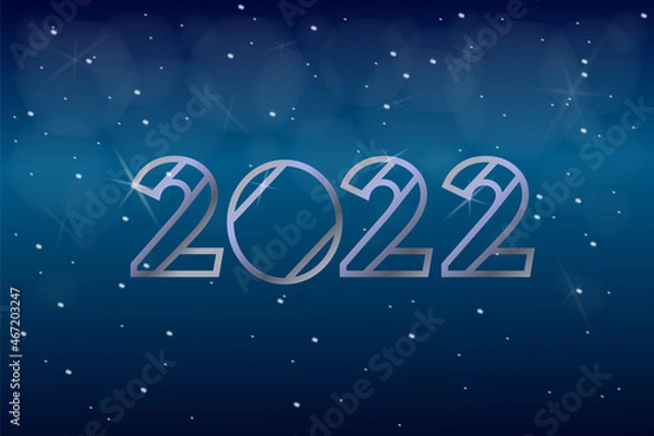 Obraz Happy new year 2022 metal background. Suitable for banner, greeting card, invitation on event.