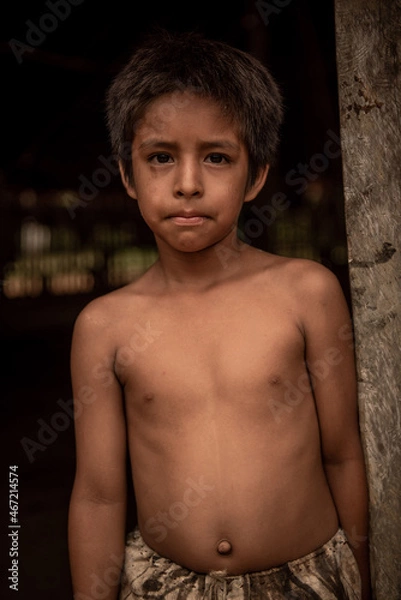 Obraz Bora children in the community of San Andres in the Peruvian Amazon