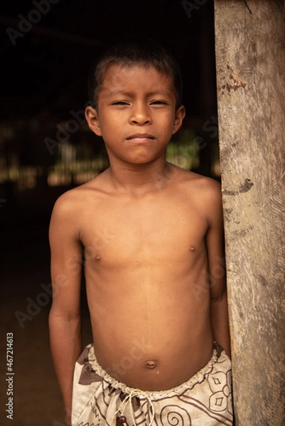 Obraz Bora children in the community of San Andres in the Peruvian Amazon