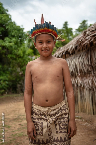 Obraz Bora children in the community of San Andres in the Peruvian Amazon