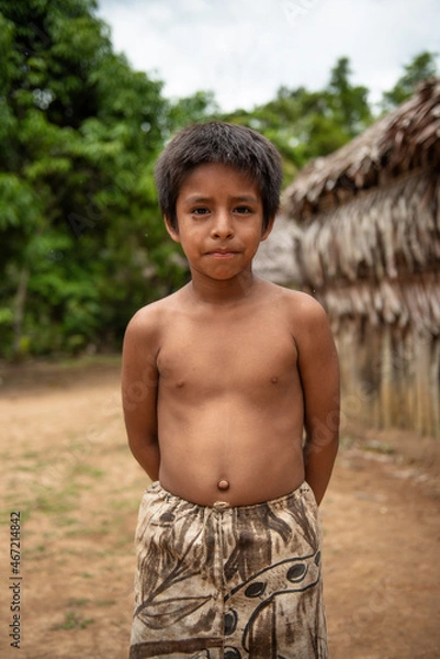 Obraz Bora children in the community of San Andres in the Peruvian Amazon