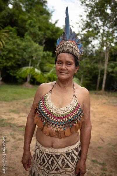 Obraz Bora woman, San Andres, Peru