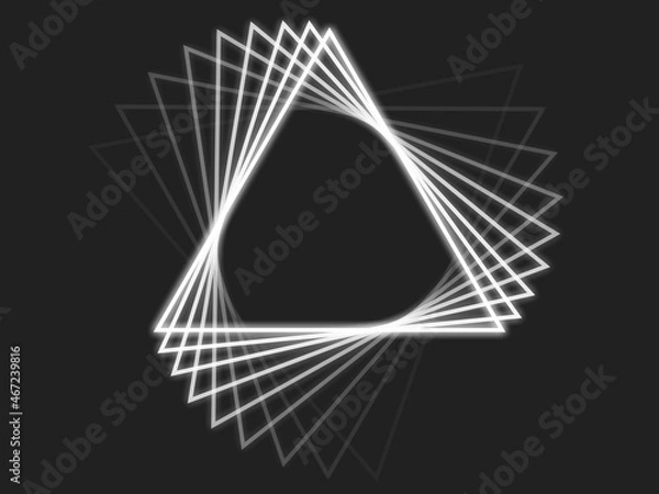 Obraz 【三角形】シンプルネオン残像イメージ【ホワイト】