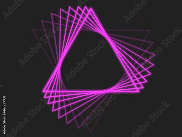 Obraz 【三角形】シンプルネオン残像イメージ【マゼンタ】