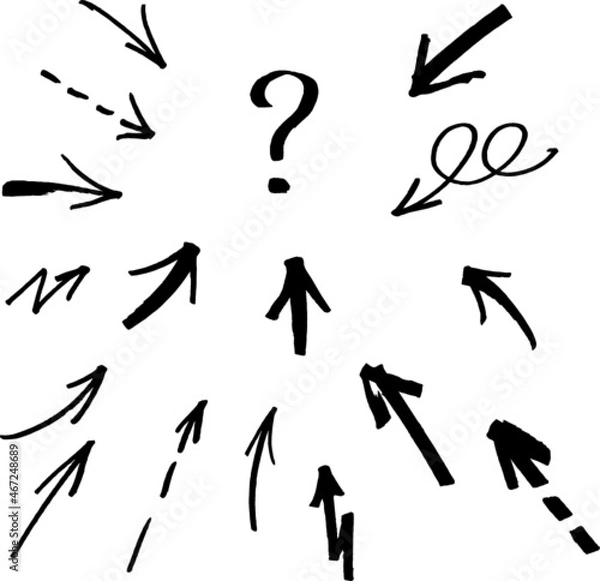 Obraz Hand drawn black marker arrows. Vector illustration.