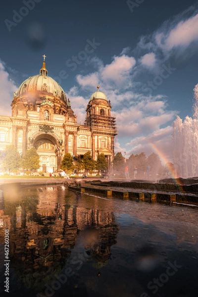 Obraz Berliner Dom mit Brunnen