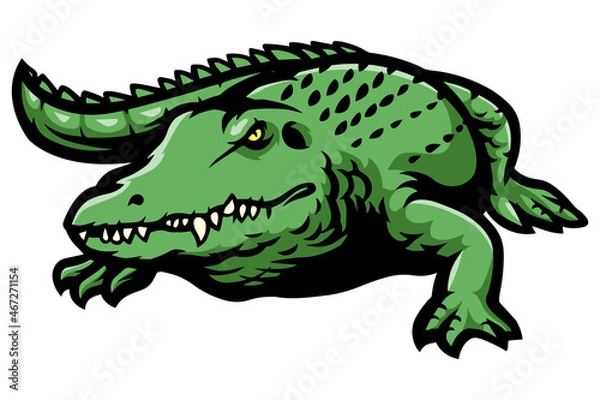 Fototapeta Cartoon scary crocodile mascot design