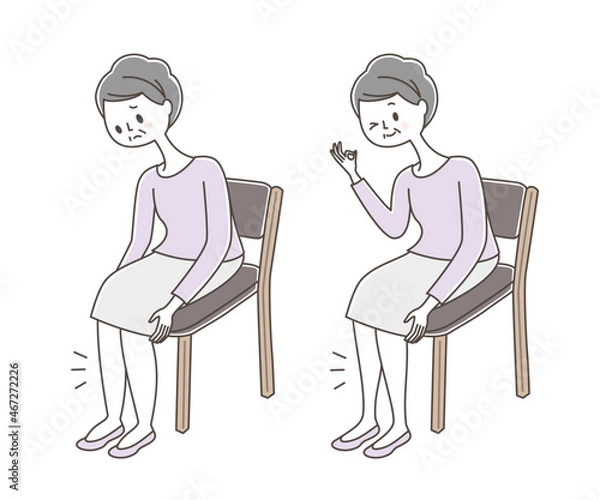 Obraz 高齢女性の足のむくみビフォーアフター