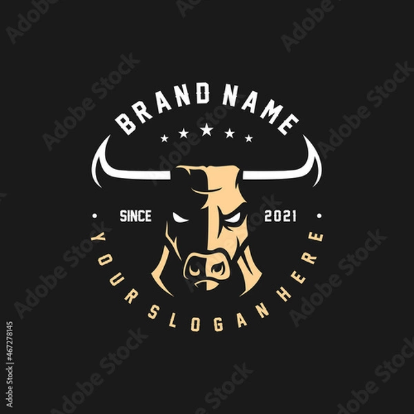 Obraz szablon logo byka