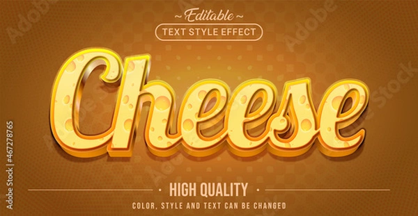 Fototapeta Editable text style effect - Cheese text style theme.