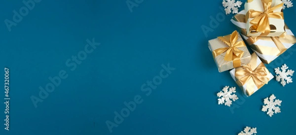 Obraz クリスマスのプレゼントボックスの背景（コピースペース）