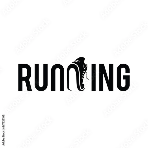 Fototapeta Creative word sign logo, N for Run logo logo vector template on white background