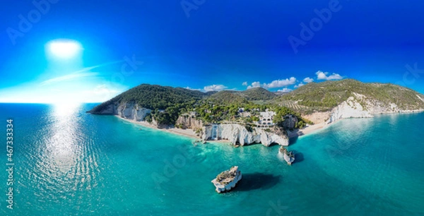 Obraz Aerial view of baia delle zagare beach, gargano, puglia