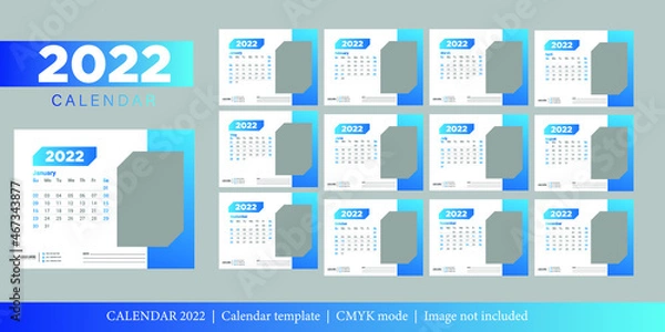 Fototapeta 2022 Calendar Template Design