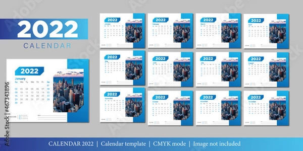 Fototapeta 2022 Calendar Template Design