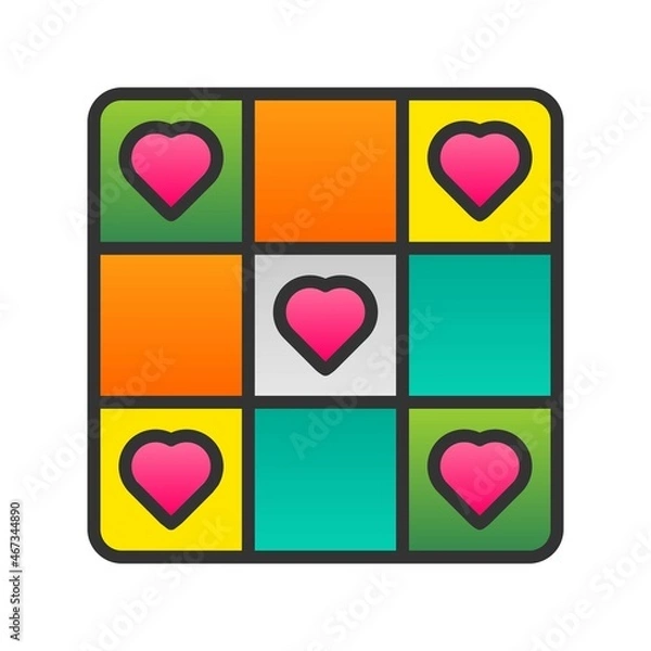 Obraz Cube Line Filled Gradient Vector Icon Design