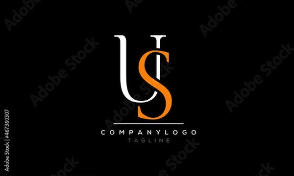 Fototapeta 
Abstract Letter Initial US SU Vector Logo Design Template