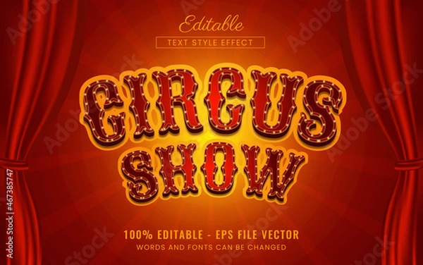 Fototapeta Circus editable text effect Free Vector
