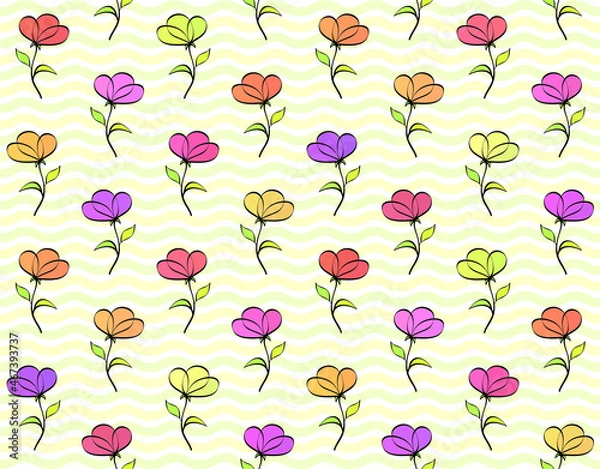 Obraz Color flowers - seamless background