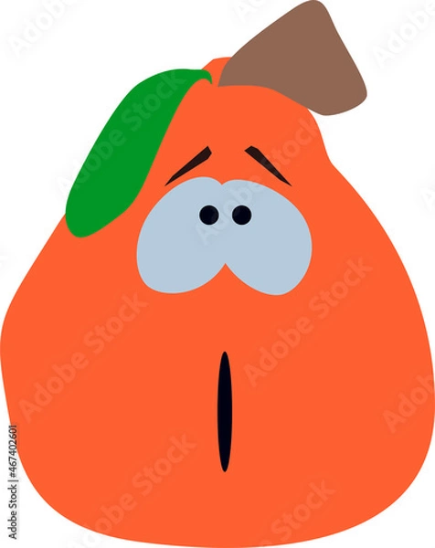 Fototapeta the character is a cartoon pear with eyes