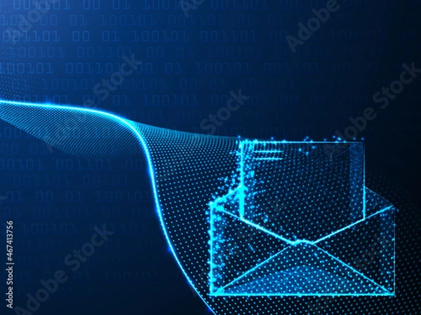 Obraz 2d illustration opened mail with background