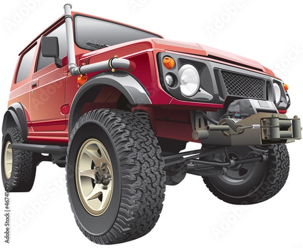 Obraz red rally jeep
