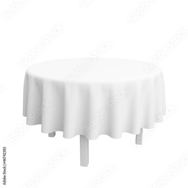 Fototapeta Empty white round table.