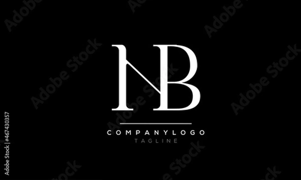 Fototapeta Abstract Letter Initial HB BH Vector Logo Design Template