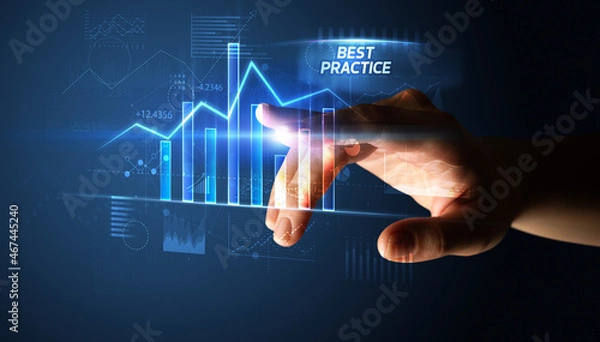 Fototapeta Hand touching business concept concept