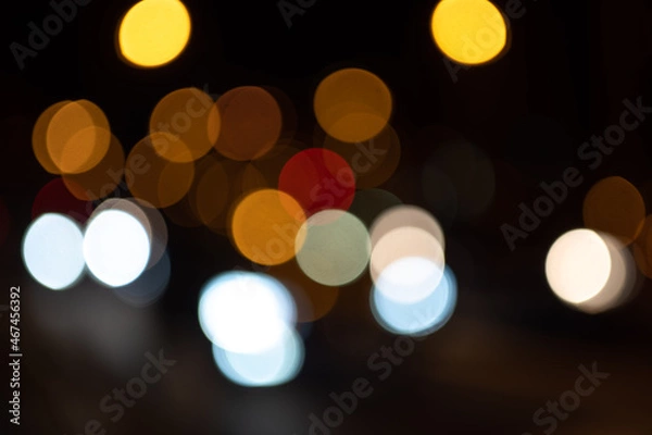 Fototapeta lumières multicolore en bokeh sur fond noir