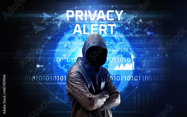 Obraz Faceless hacker at work, security concept