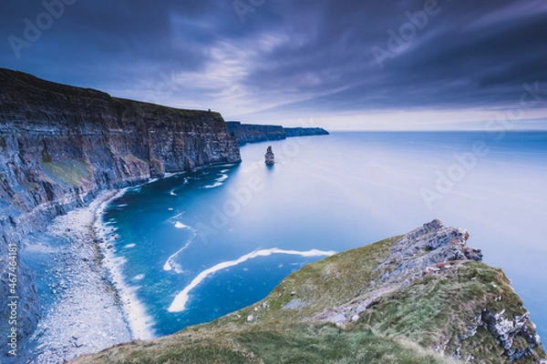 Fototapeta cliffs of moher west coast ireland county clare.  cliffs of moher county clare ireland. famous irish landscape and seascape on the wild atlantic way