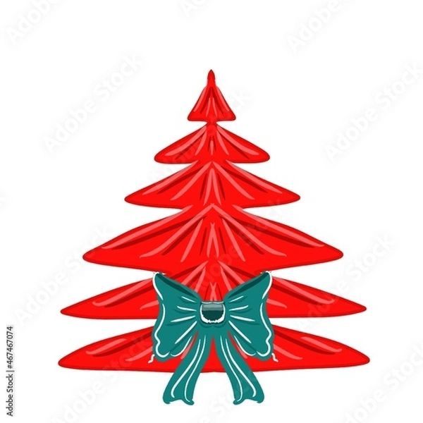 Obraz red christmas tree