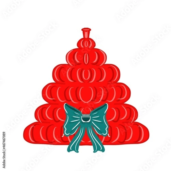 Obraz red Christmas tree on a white background