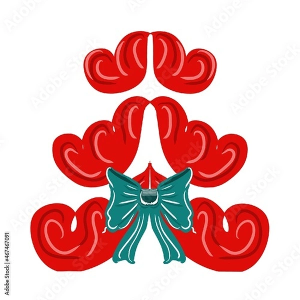 Obraz red Christmas tree on a white background