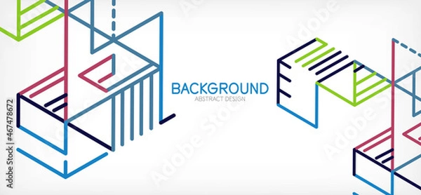 Fototapeta Abstract background. Color lines on white background. Linear abstract composition. Techno or business concept for wallpaper, banner, background, landing page