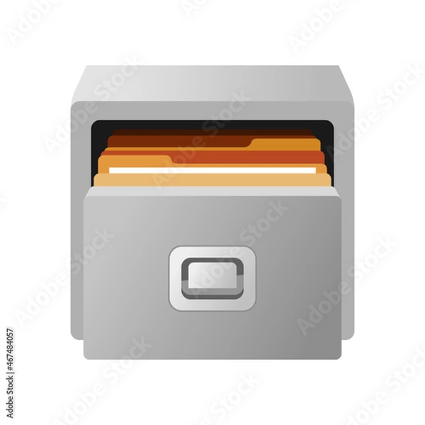 Obraz Files folder. My documents sign. Cupboard drawer. Desktop icons pack. Computer directory shortcut. Linux inspired theme. UI customization element. Vector illustration.