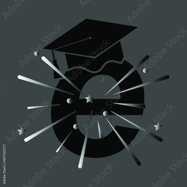 Obraz graduation hats. vector illustration Eps 10