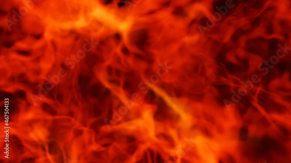 Obraz Fire texture background, abstract orange flames pattern, glowing fiery 3D render illustration.