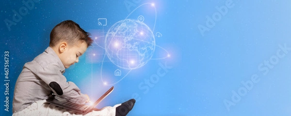 Obraz Boy with laptop