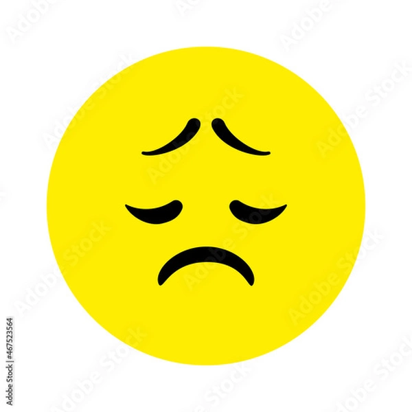 Fototapeta Sad face. Emoji icon vector. Emoticon sign. Negative emotions. Vector illustration.