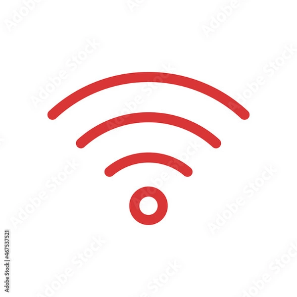 Fototapeta Wifi wireless vector icon. Red symbol