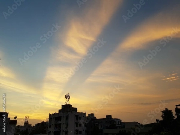 Fototapeta Sunset over the city