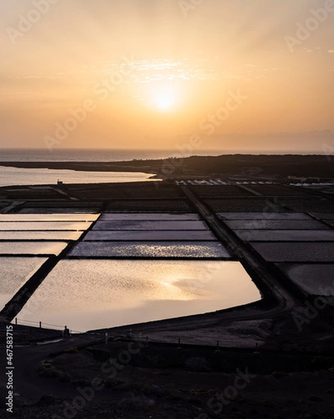 Obraz sunset over salt mines.