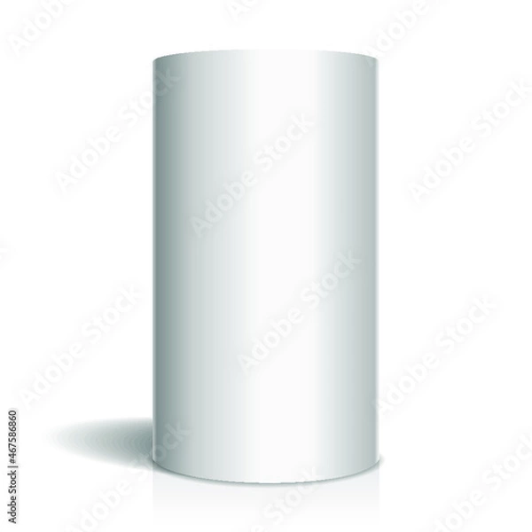 Fototapeta White cylinder isolated on a white background. 3d rendering