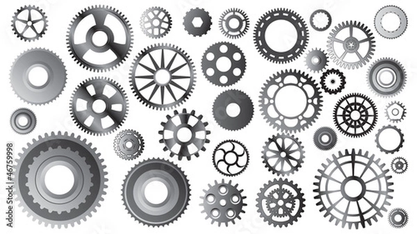 Obraz gear sets on white