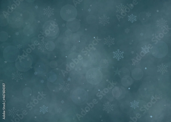 Fototapeta Blue holiday background. Winter background with snowflake and star