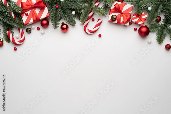 Obraz Christmas border on white background