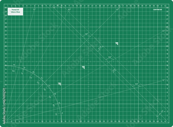 Fototapeta Vector Cutting Mat Detail Design Medium Format A3 Metric 43x31cm