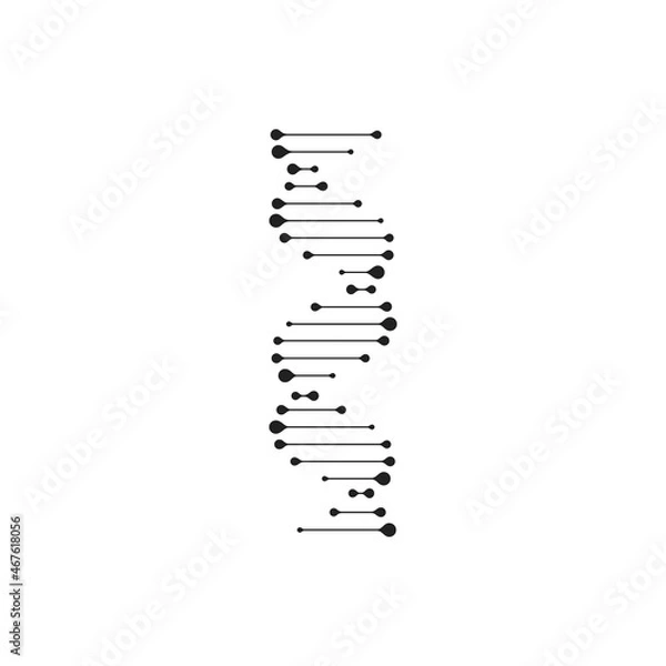 Fototapeta Abstract DNA strand symbol. Isolated on white background. Vector illustration, eps 8.
